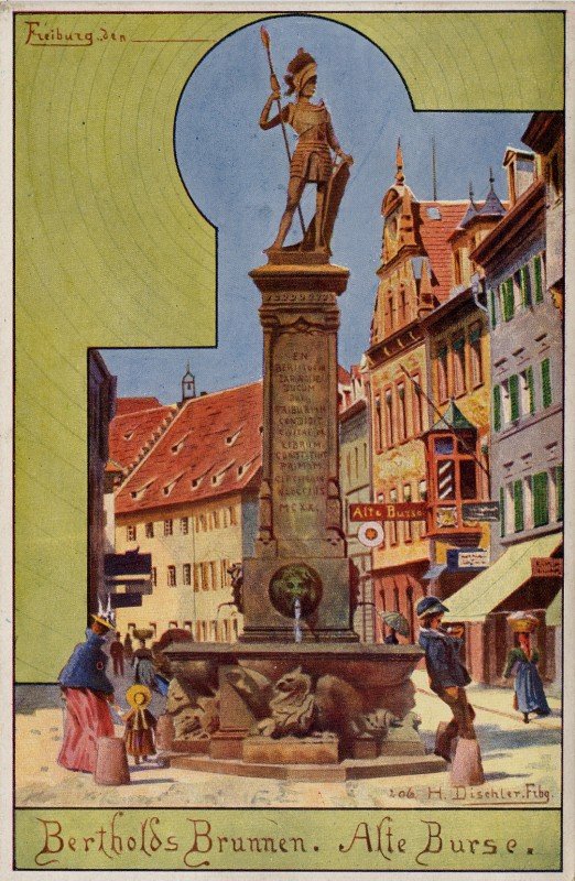 Bertoldsbrunnen, Freiburg alkotó: Hermann Dischler