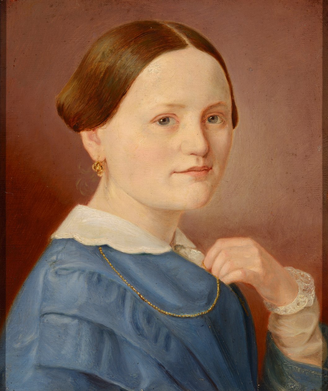 Egy hölgy portréja, nyaklánccal, könnyű ruhával alkotó: Hermann Eduard Hartmann