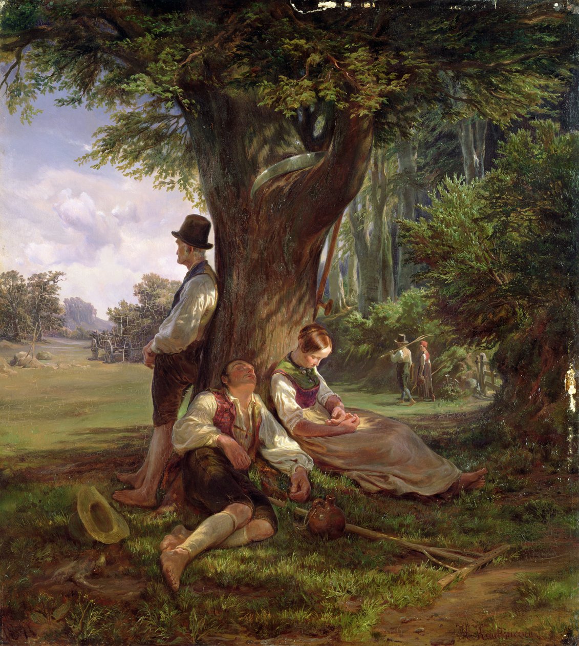 Sziesztát tartó parasztok, 1841 alkotó: Hermann Kauffmann