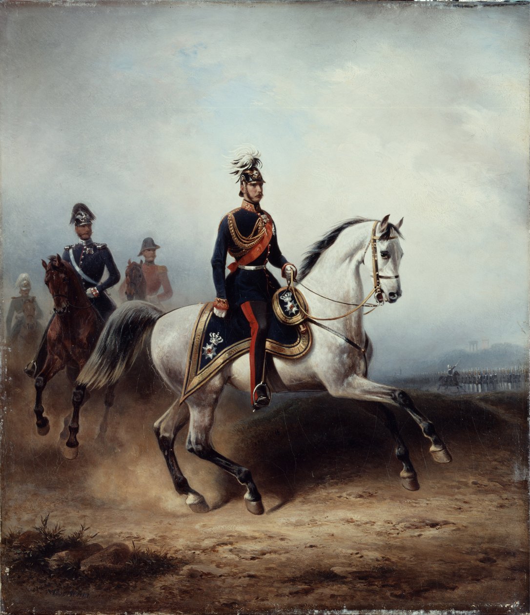 Frederick III Wilhelm a Bornstedter-mezőn, 1858 alkotó: Hermann Meyerheim
