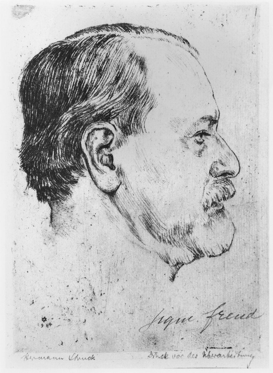 Sigmund Freud (1856-1939) portréja 1914 alkotó: Hermann Struck