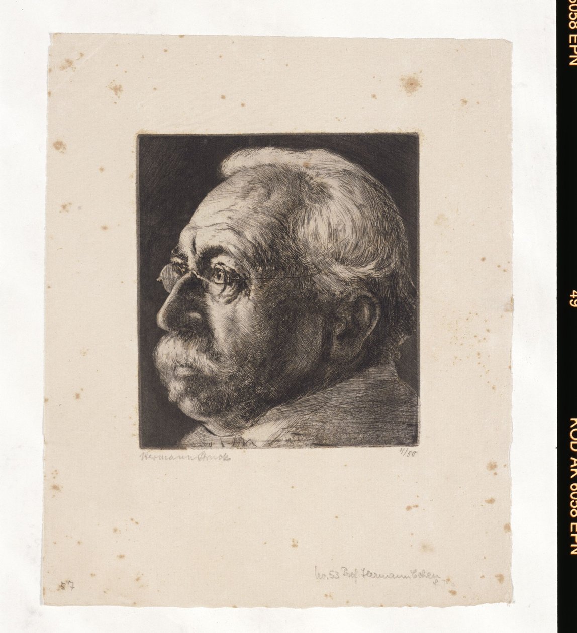 Hermann Cohen portréja (1842-1918) alkotó: Hermann Struck