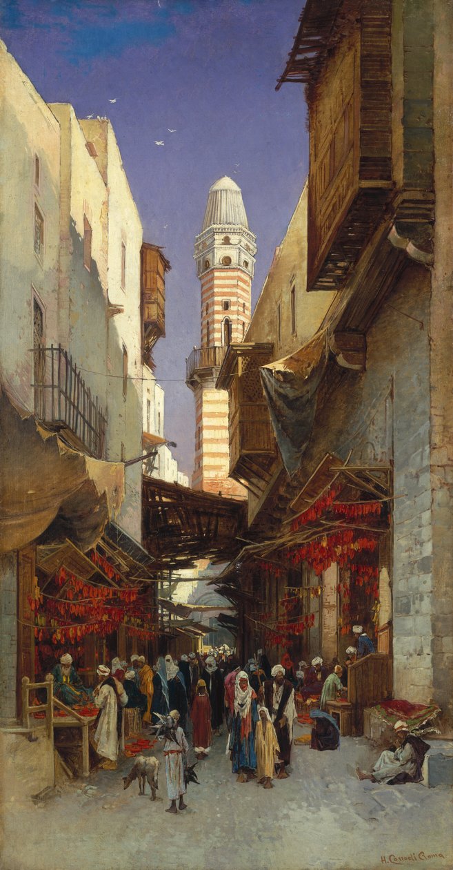 Egy egyiptomi bazár alkotó: Hermann David Salomon Corrodi