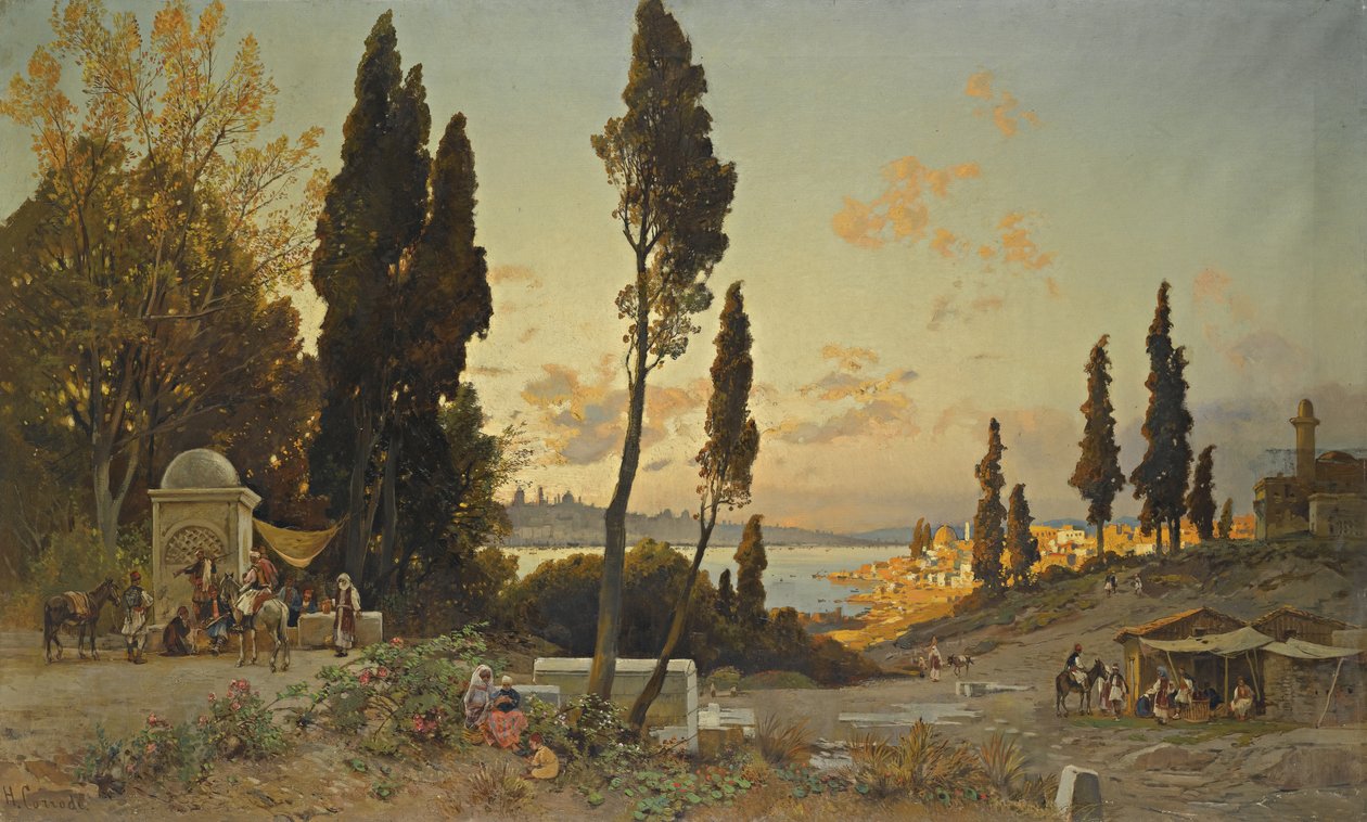 Kilátás a Boszporuszra, Konstantinápoly alkotó: Hermann David Salomon Corrodi