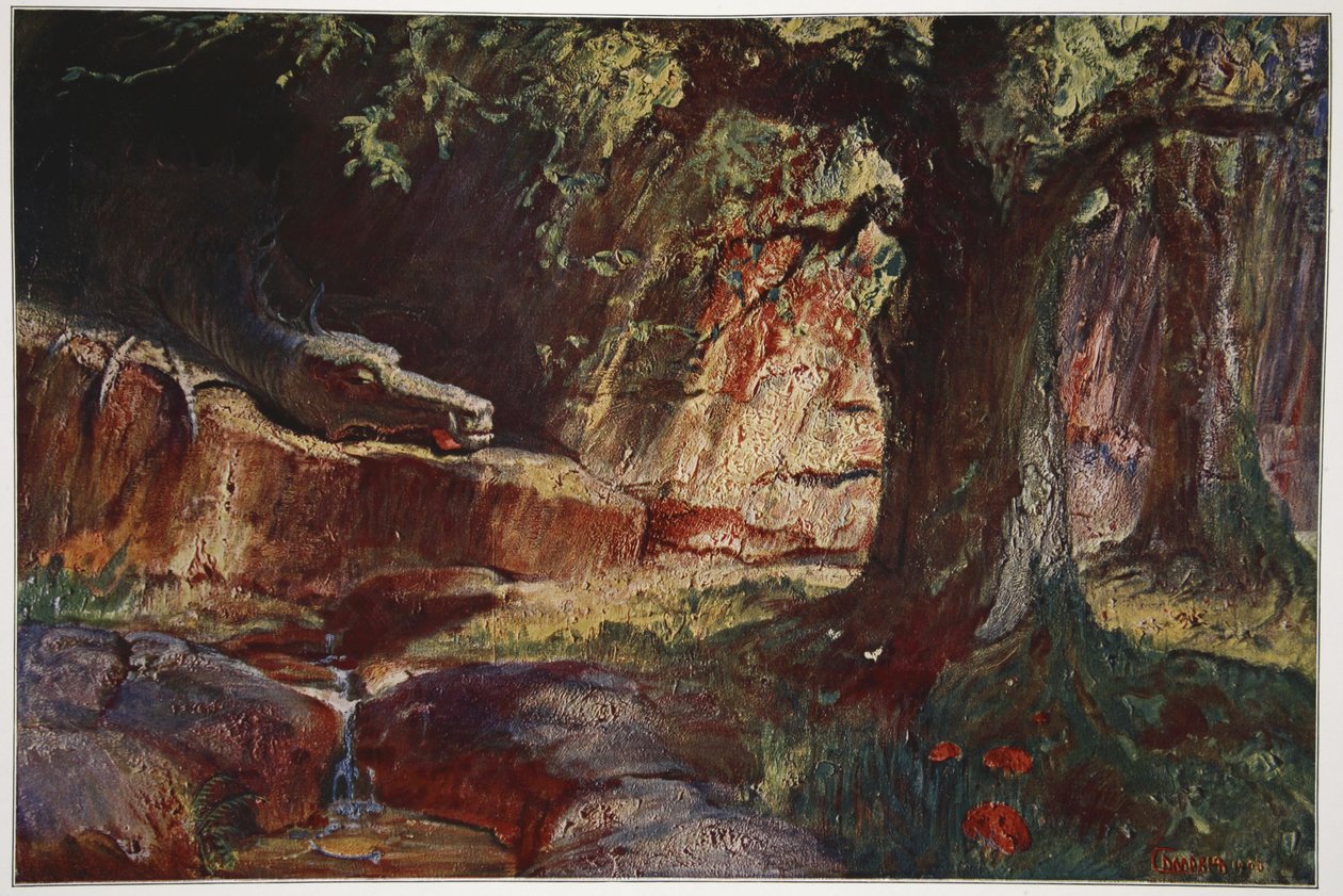 Fafner a barlangjában, 1906 alkotó: Hermann Hendrich