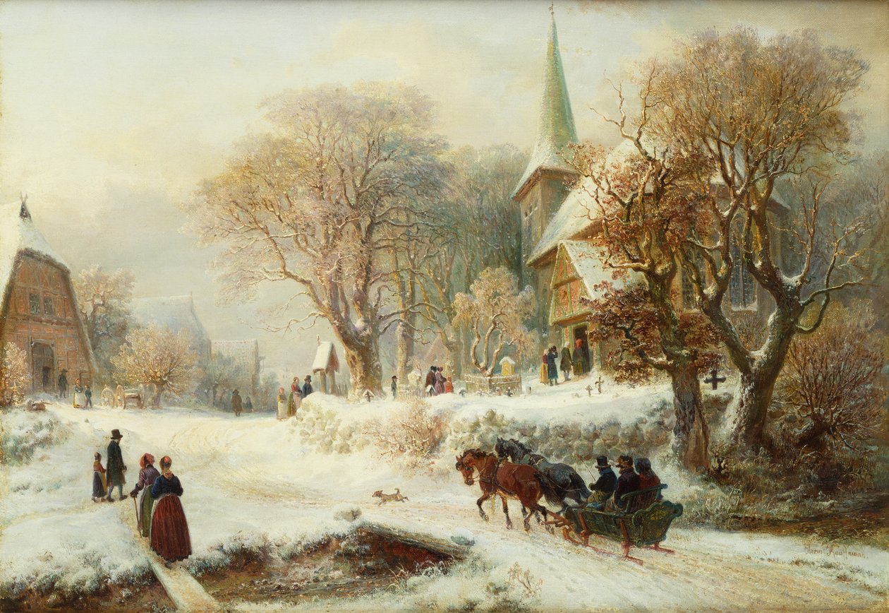 Templomba járás (olaj, vászon) alkotó: Hermann Kauffmann