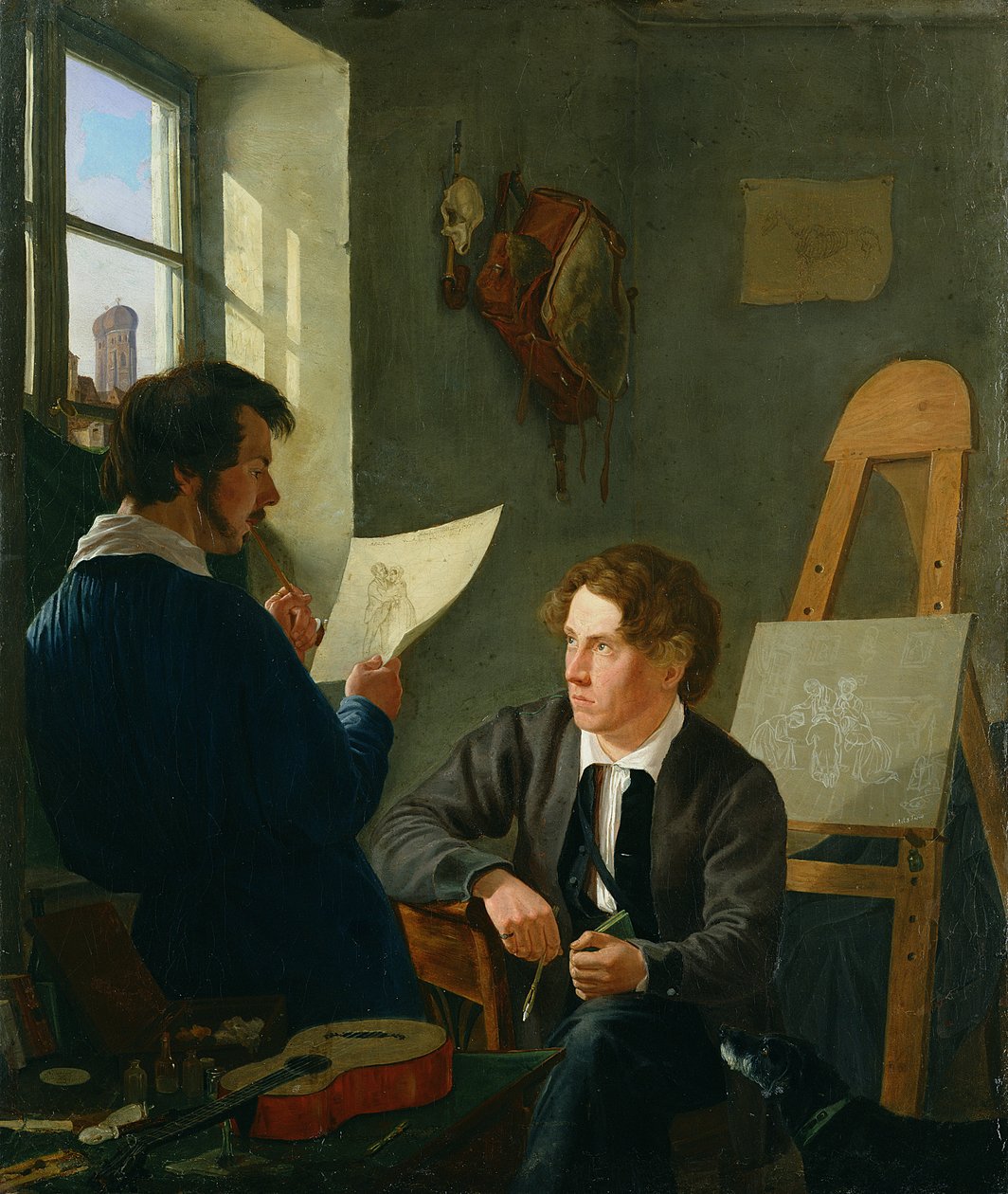 Hermann Kauffmann és Georg Haeselich (1806-94) a Kauffmanns München Stúdiójában, 1830 alkotó: Hermann Kauffmann