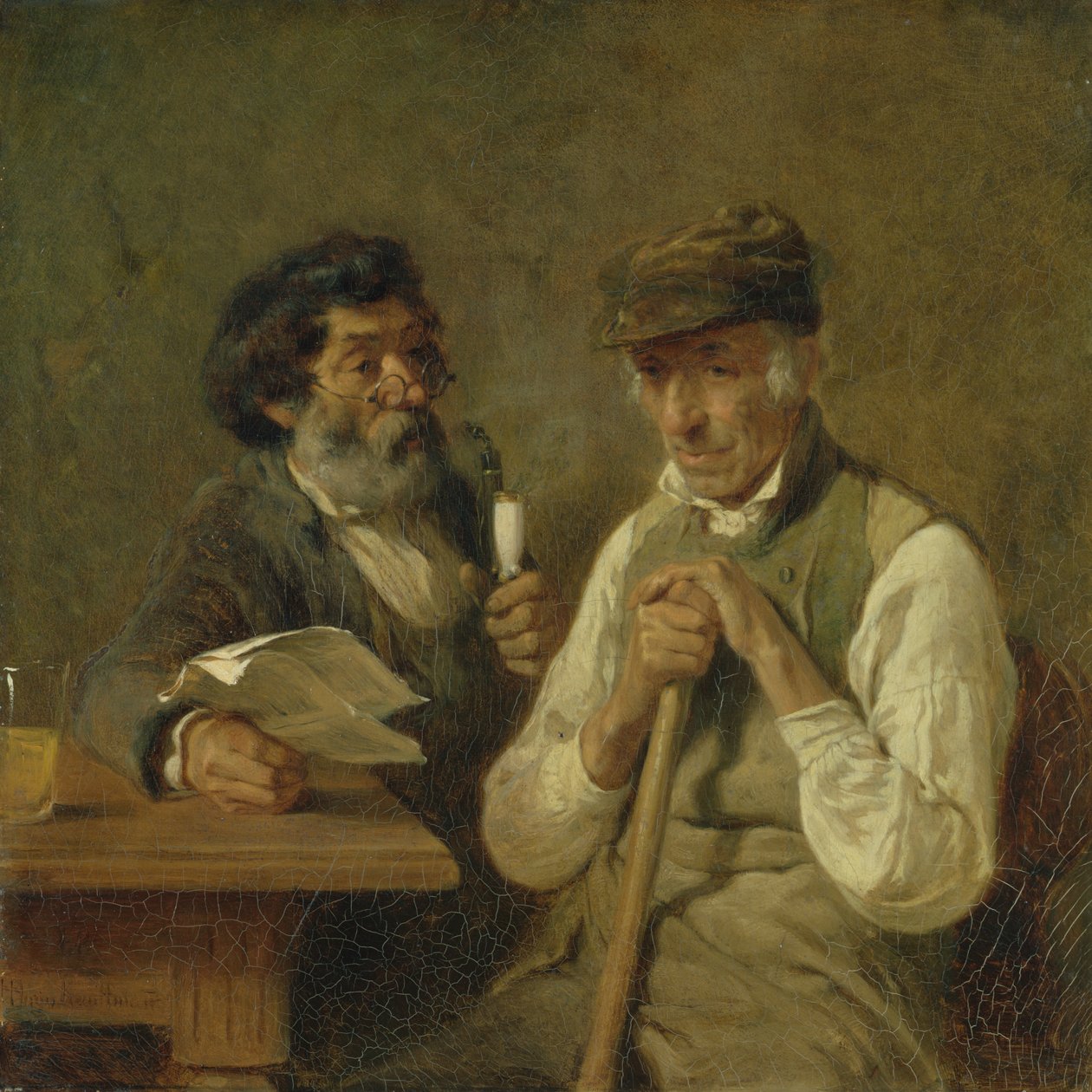 A munkások politikáról beszélnek, 1841 alkotó: Hermann Kauffmann
