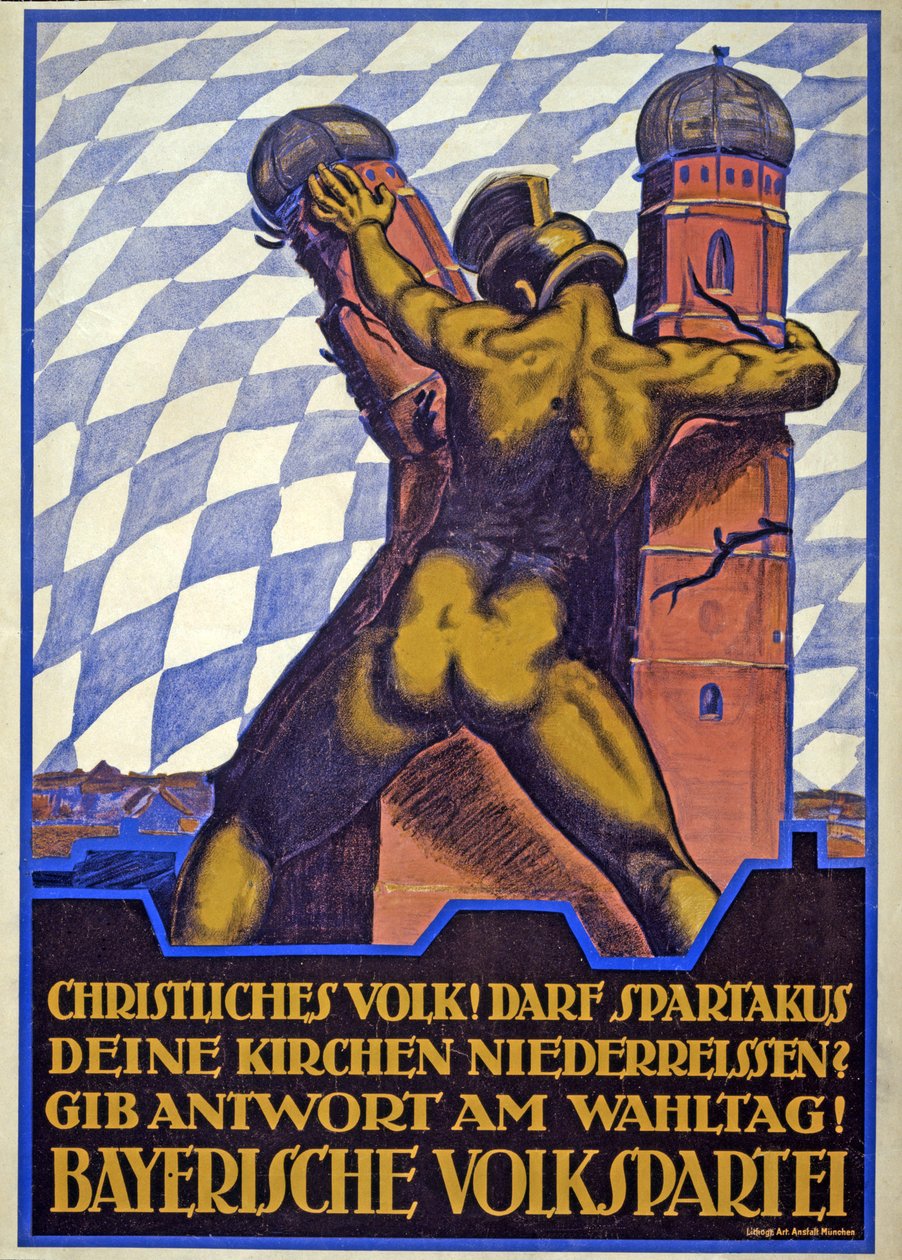 A Bajor Néppárt választási kampány plakátja (színes litó) alkotó: Hermann Keimel