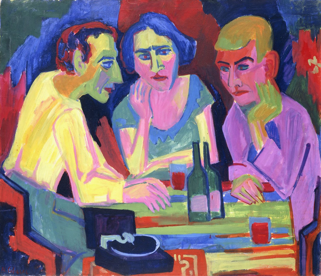 Három ember egy asztalnál, 1924 alkotó: Hermann Scherer