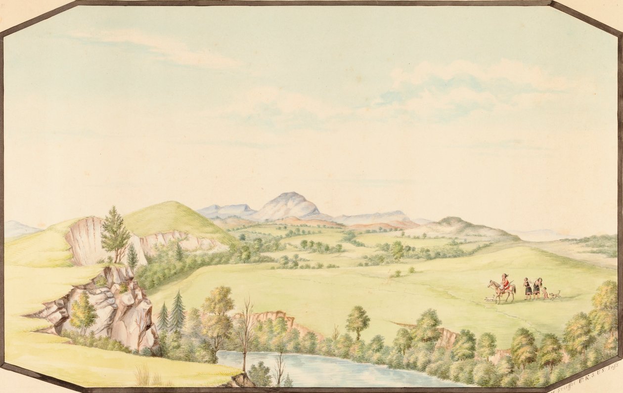A Wichita-hegység a Medicine Bluffból, az indiai területről, 1867. alkotó: Hermann Stieffel