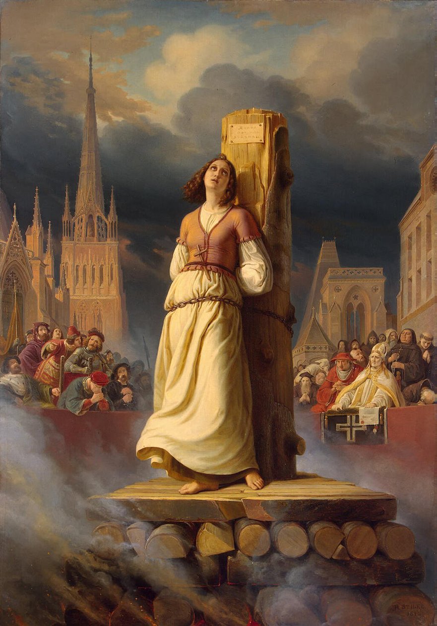 Jeanne of Arc halála a máglyán, 1843 alkotó: Hermann Stilke