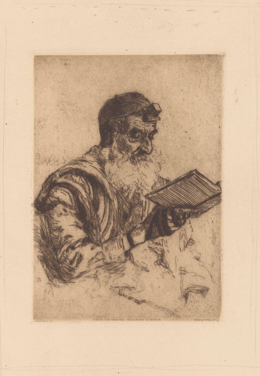Imádkozó zsidó ember alkotó: Hermann Struck (signed by artist)