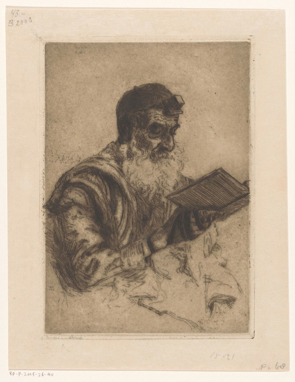 Imádkozó zsidó ember alkotó: Hermann Struck (signed by artist)