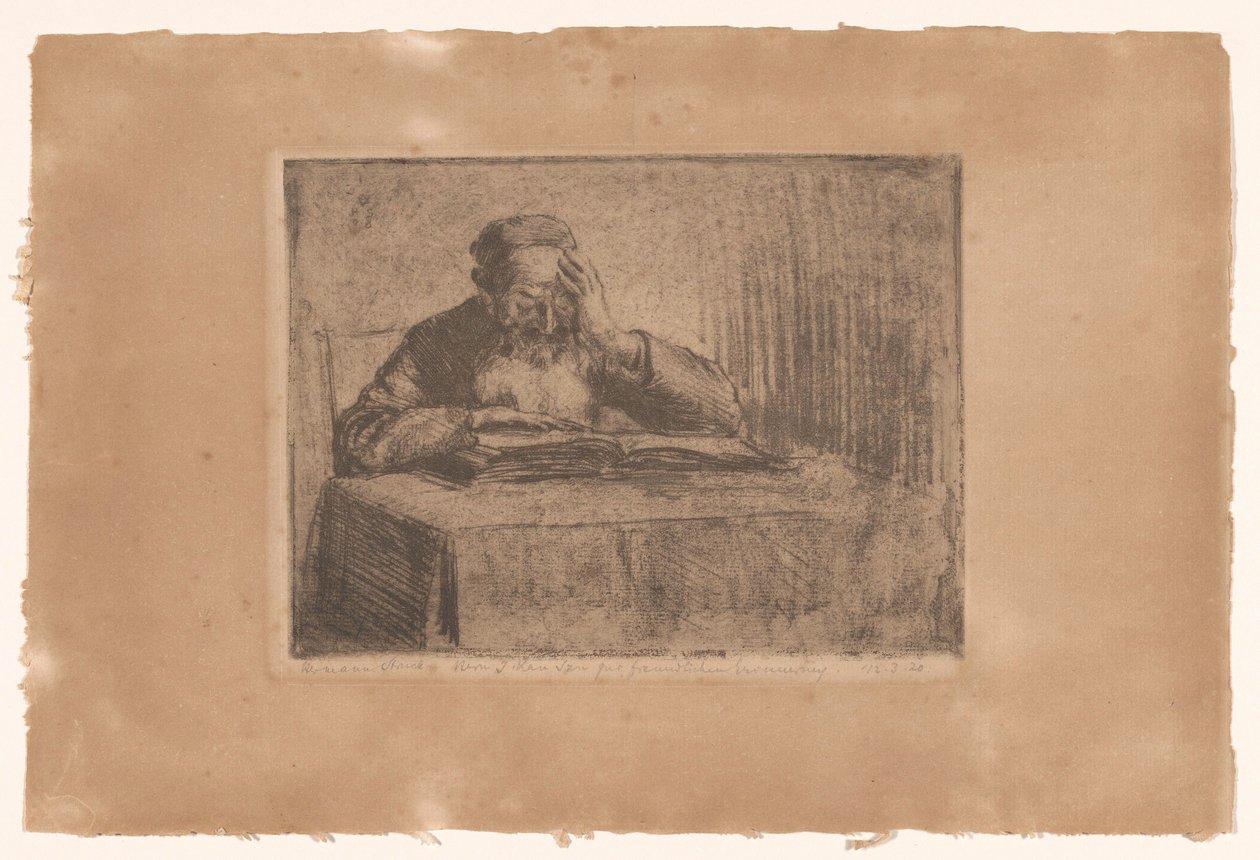 Zsidó ember olvas alkotó: Hermann Struck (signed by artist)