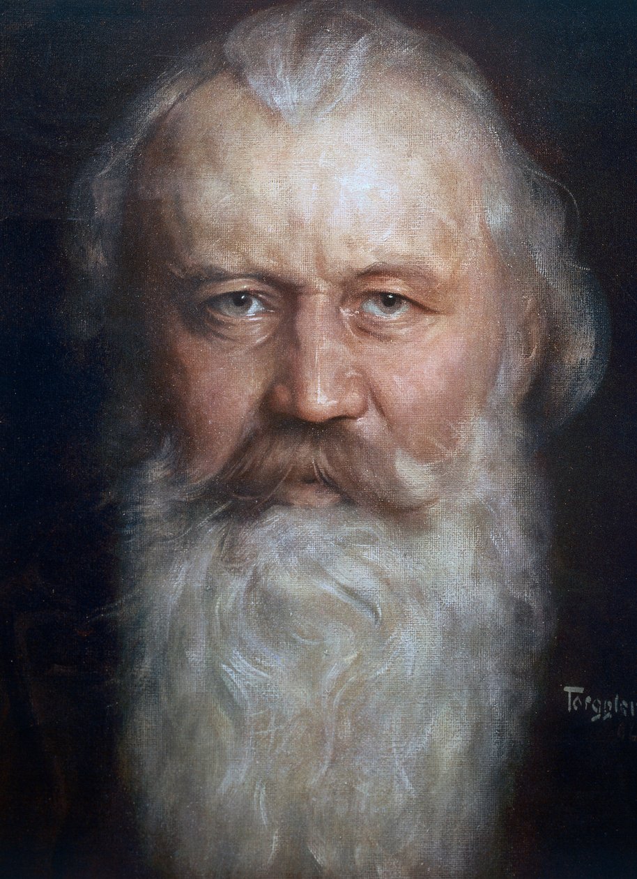 Johannes Brahms portréja (Hamburg alkotó: Hermann Torggler