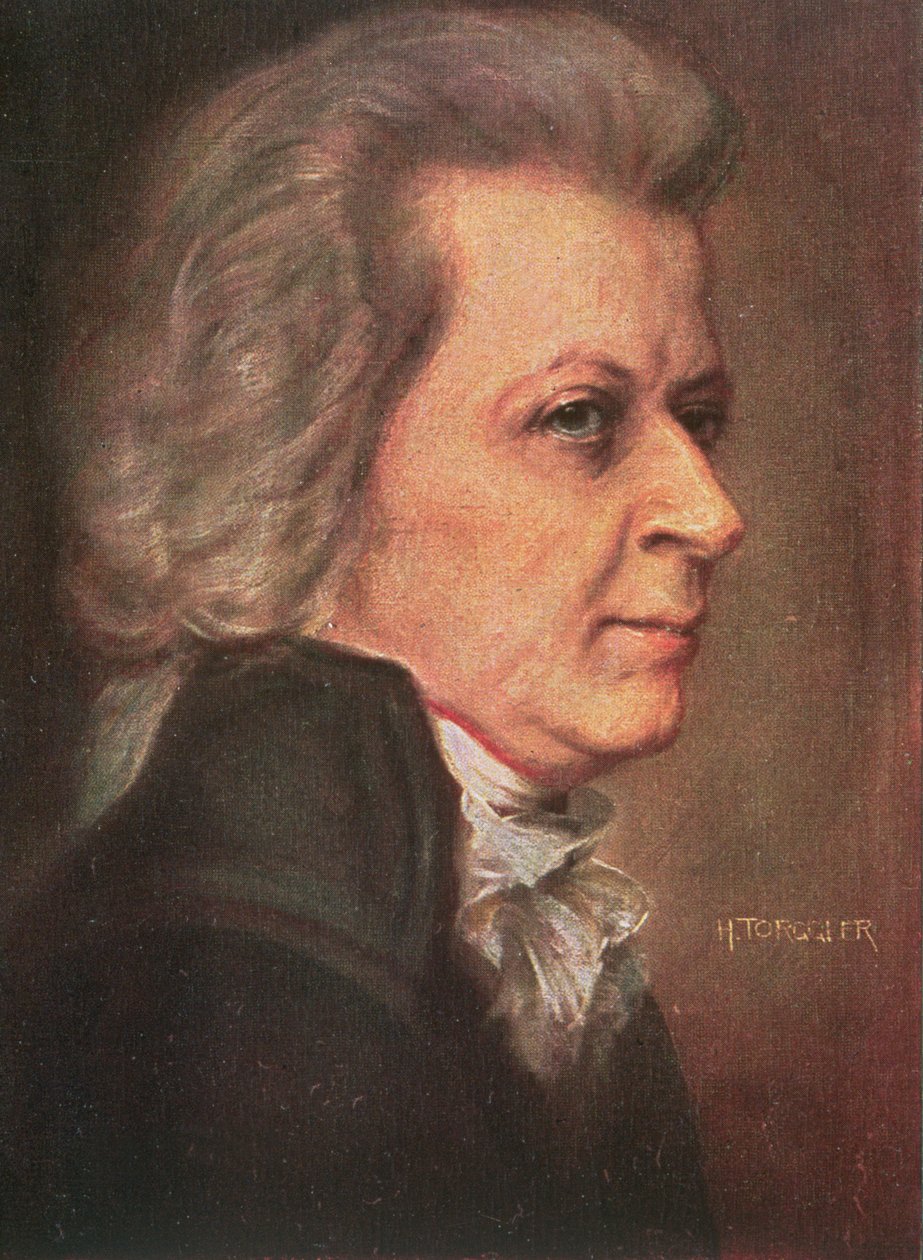 Wolfgang Amadeus Mozart (1756-91) kocsma. 1904 (színes litó) alkotó: Hermann Torggler