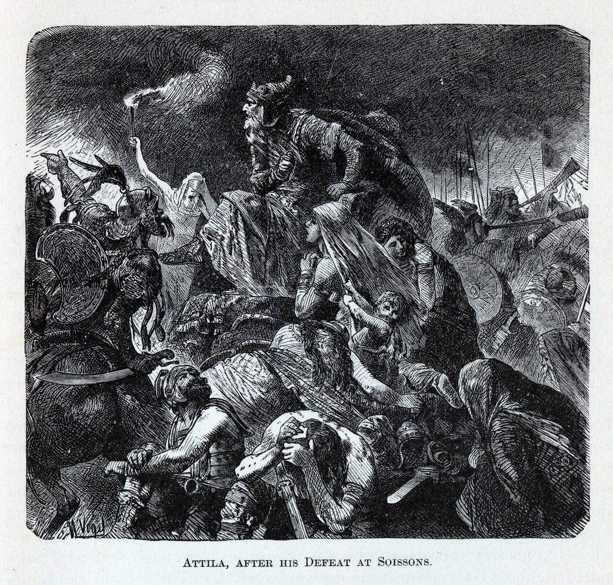 Attila a soissonsi veresége után, 1882 alkotó: Hermann Vogel