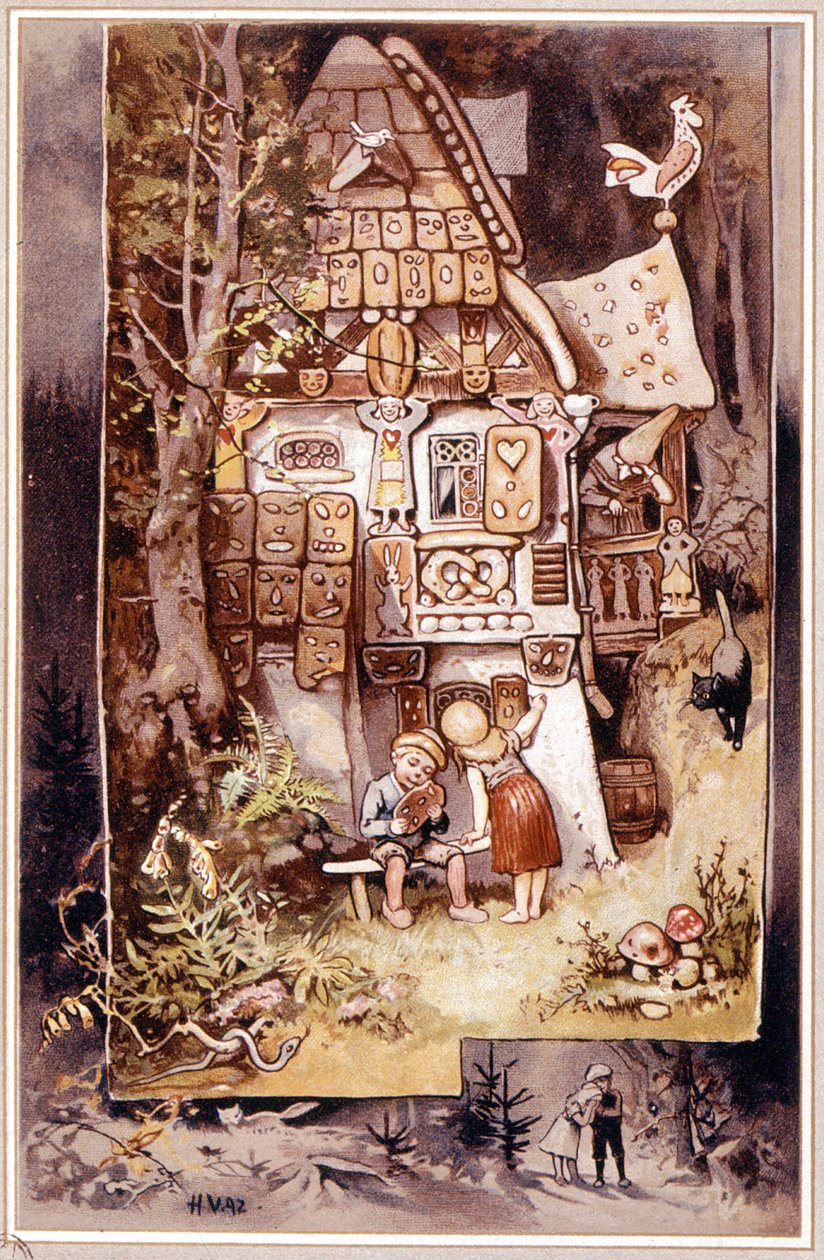 Hansel és Juliska, Grimm meséje - Hermann Vogel illusztrációja alkotó: Hermann Vogel