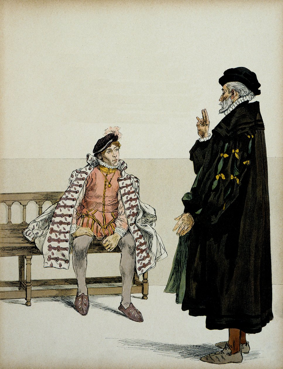 Henrik IV (1553-1610) professzora, La Gaucherie előtt. Hermann Vogel (1856-1918) illusztrációja a „" Henri IV"-ben alkotó: Hermann Vogel