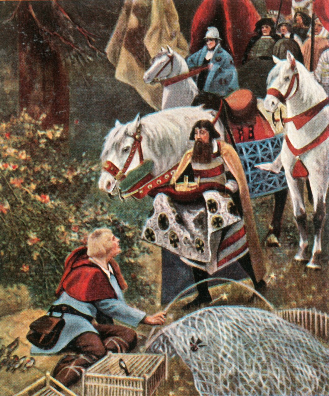 Henry, the Fowler felajánlották a koronát, miközben madarak csapdába ejtette, 1900, 1936. alkotó: Hermann Vogel