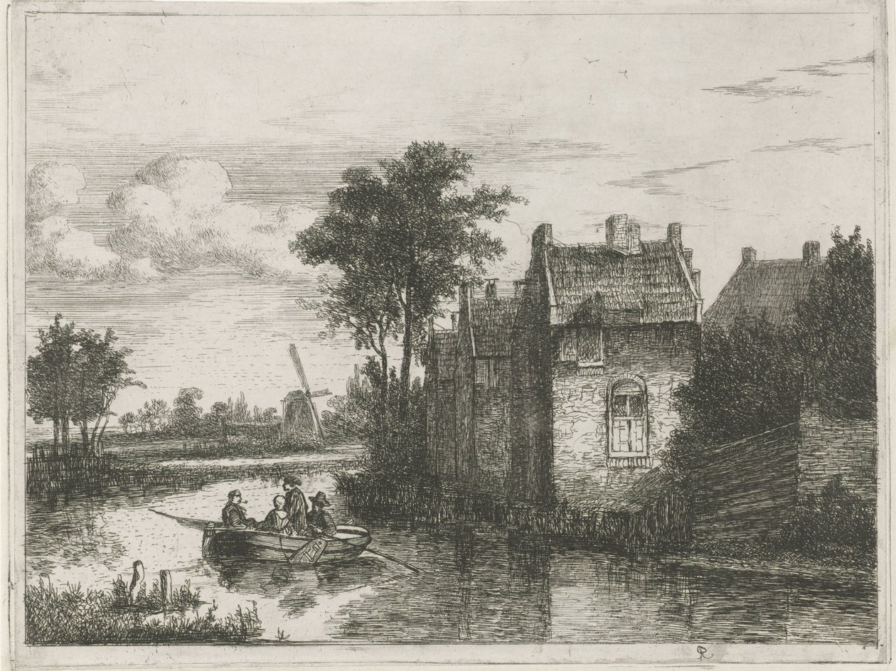 Hajó négy utassal alkotó: Hermanus Jan Hendrik van Rijkelijkhuysen
