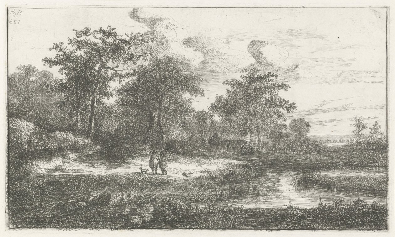 Két vadász egy vendében alkotó: Hermanus Jan Hendrik van Rijkelijkhuysen