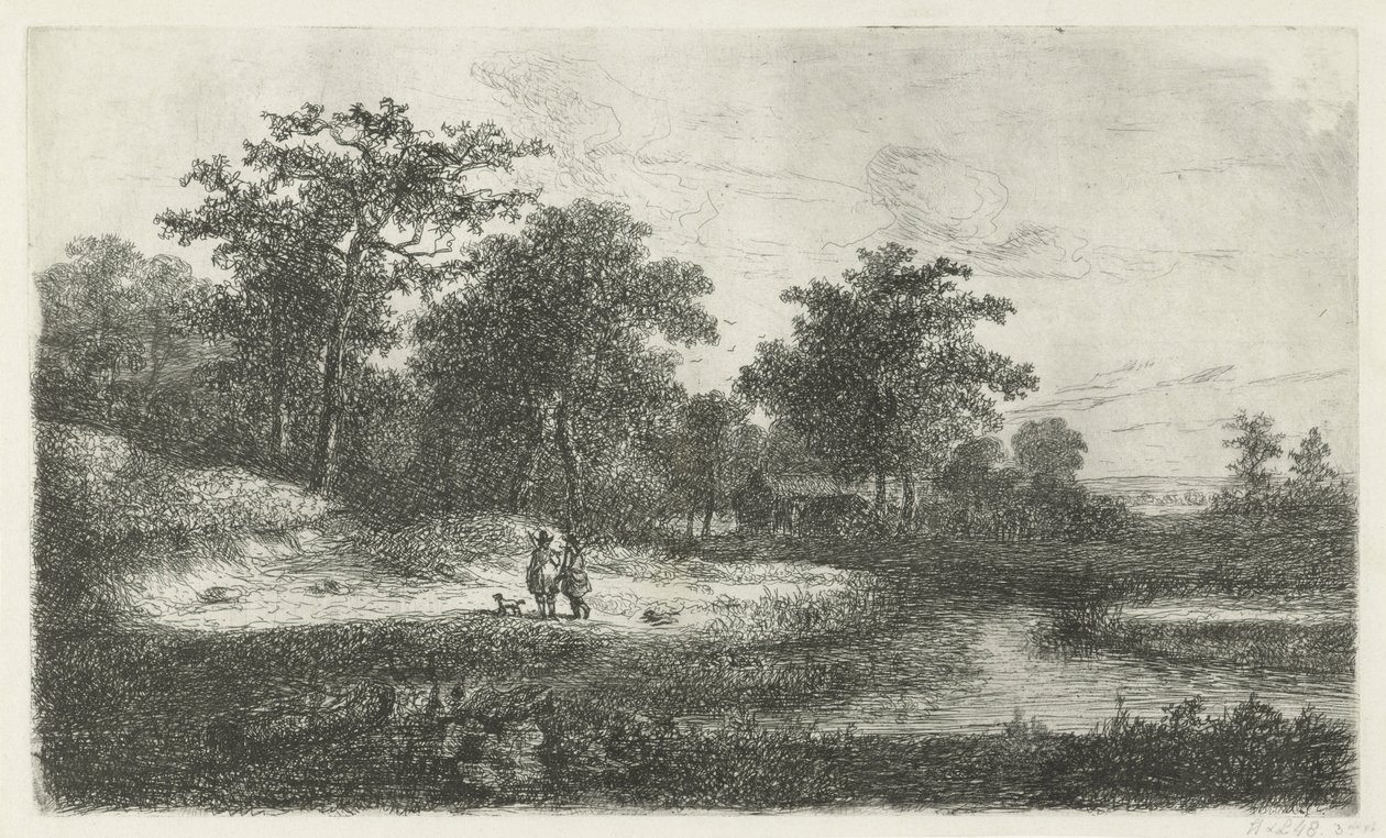 Két vadász egy vendében alkotó: Hermanus Jan Hendrik van Rijkelijkhuysen