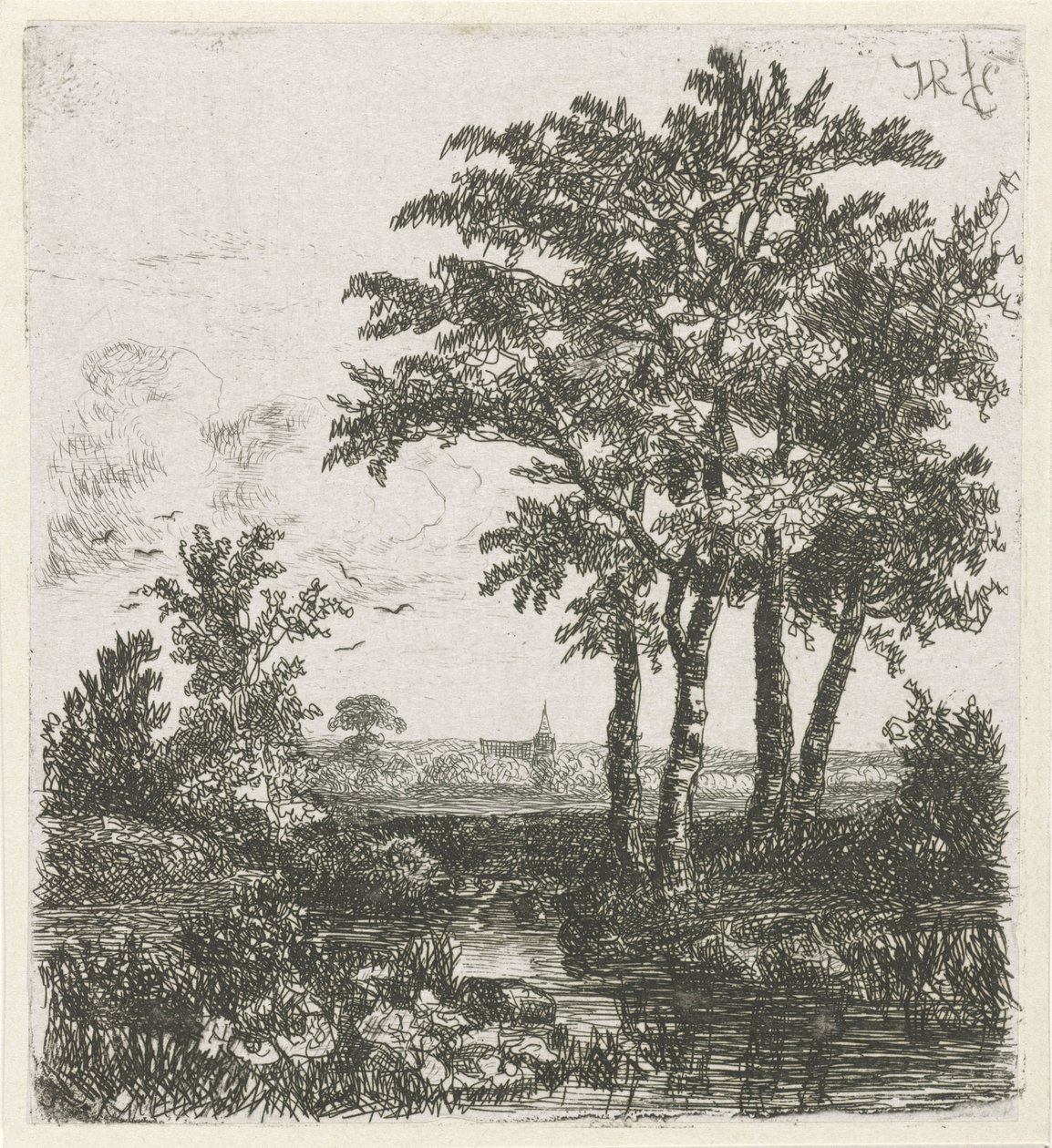 Négy fa egy árkon alkotó: Hermanus Jan Hendrik van Rijkelijkhuysen