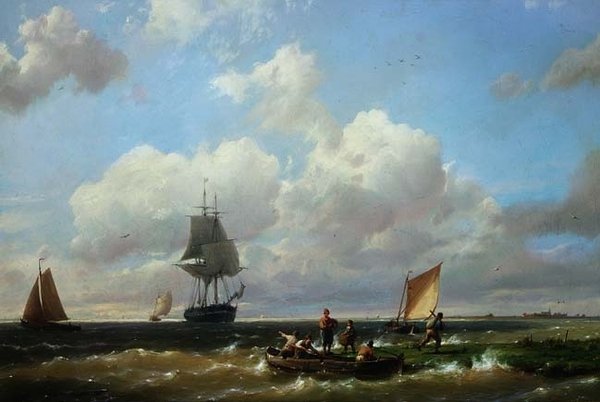 Helvoetsluys mellett, Voorne szigetén alkotó: Hermanus Koekkoek