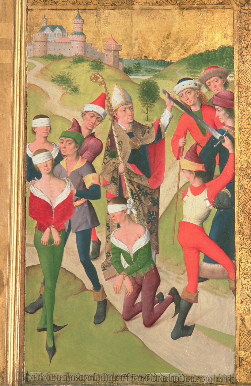 Szent Miklós három ártatlan embert megment a kivégzéstől, a Szent Miklós-templom főoltárából, 1481 (részlet) (lásd: 197688-91) alkotó: Hermen Rode