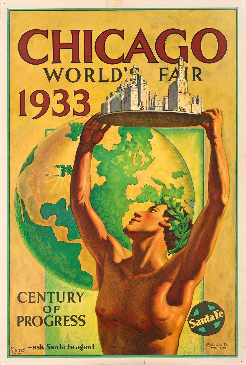 Az 1933-as chicagói világkiállítást hirdető plakát alkotó: Hernando Villa