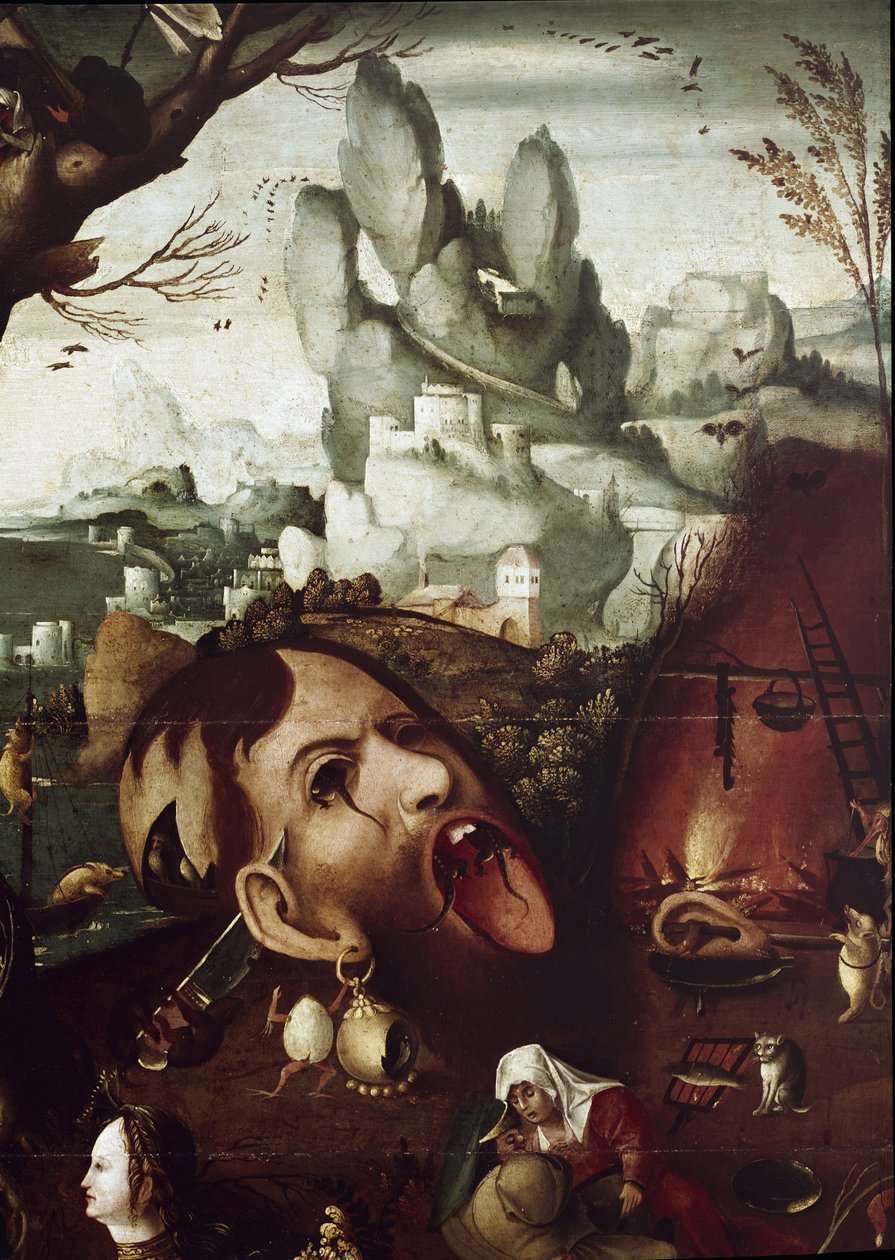 Szent Antal megkísértése (Szent Antal megkísértése) Henri Met de Bles dit Civetta (1480-1550) részletfestménye 78,5x97,2 cm Velence Museo Correr alkotó: Herri met de (c.1510 p.1550) Bles