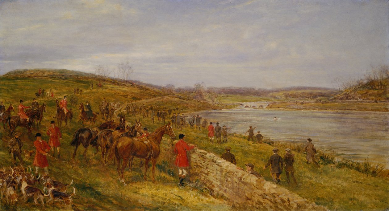 Jelenet, amely a Lesser Crybrook víztározónál történt (olaj) alkotó: Heywood Hardy