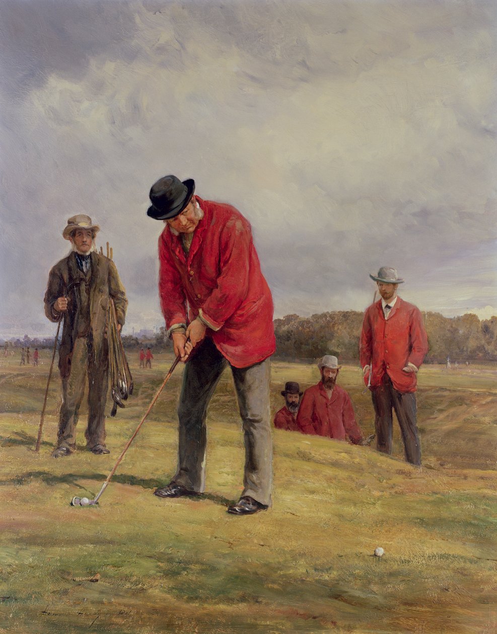 George Glennie Putting Blackheathben Putting Cleekkel, 1881 alkotó: Heywood Hardy
