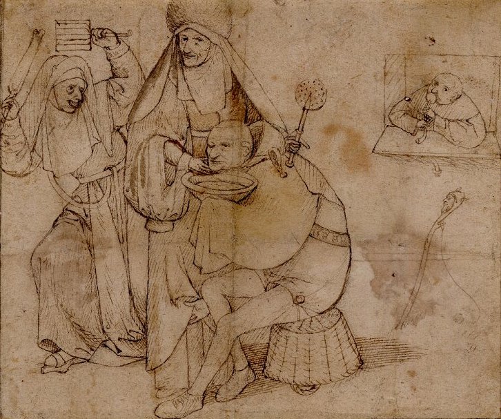 Komikus borbély jelenet alkotó: Hieronymus Bosch