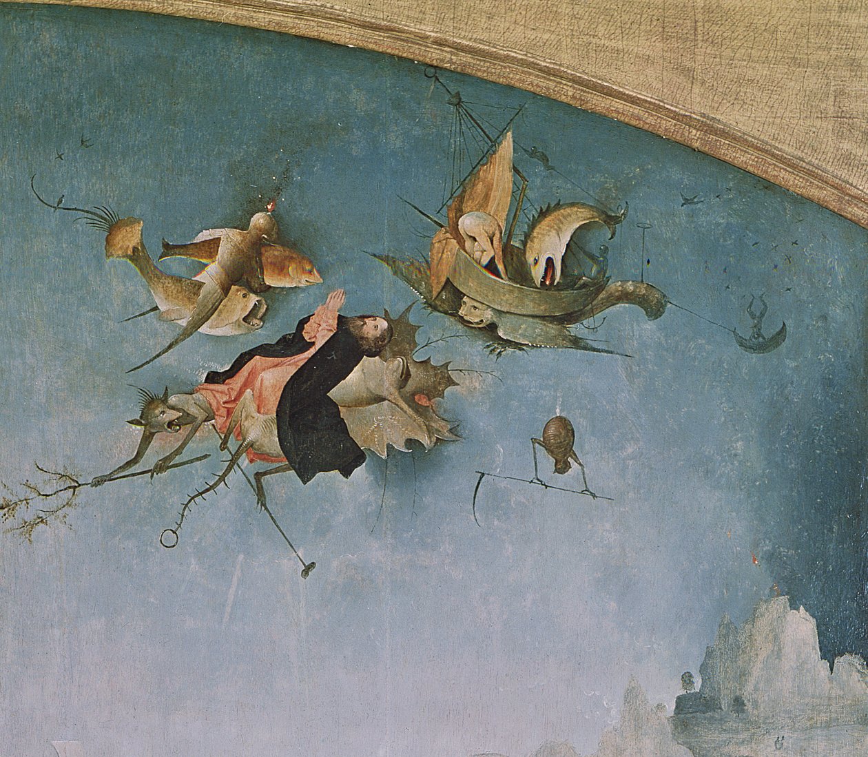A bal oldali tábla részlete, Szent Antal megkísértésének triptichonjából (159327. részlet) alkotó: Hieronymus Bosch