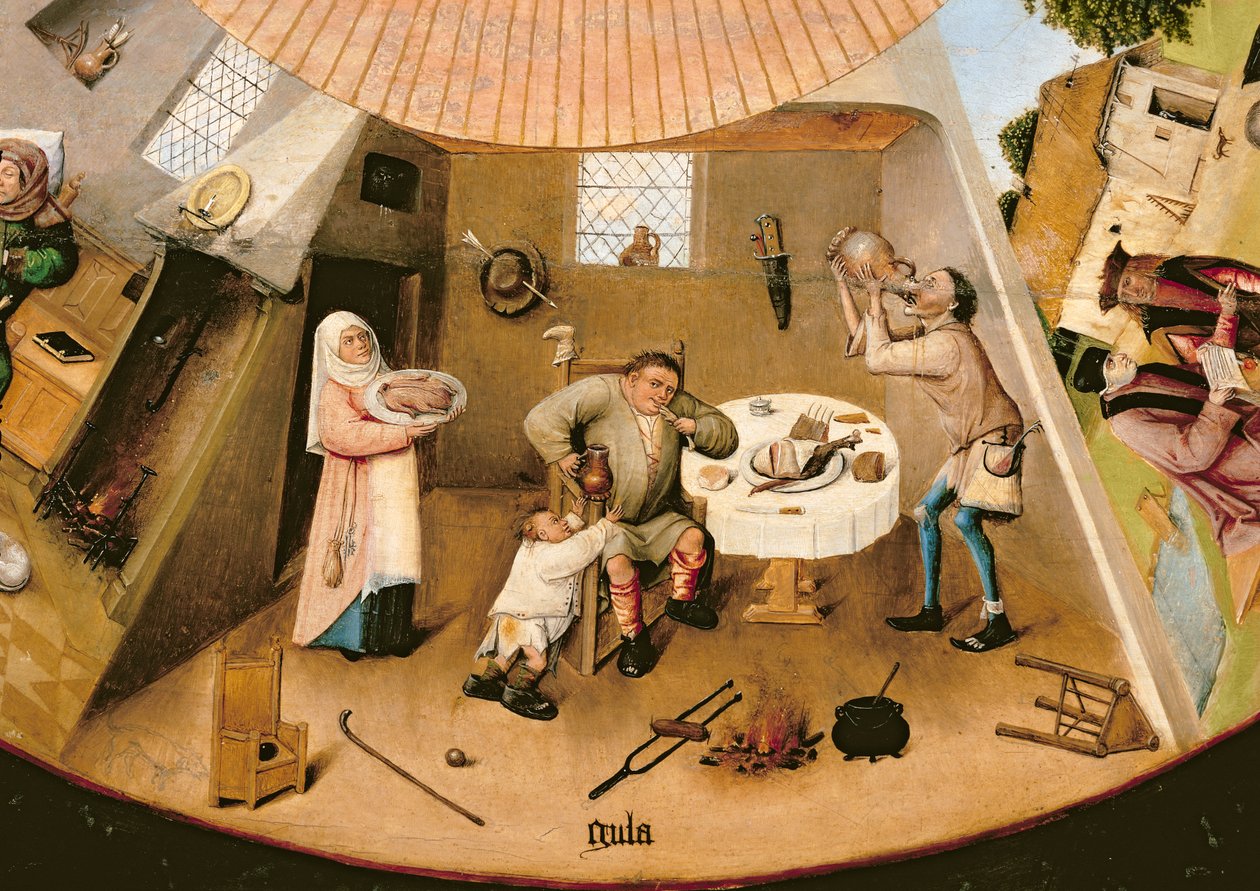Falánkság, részlet a hét halálos bűn és a négy utolsó dolog táblázatából, 1480 körül (lásd még: 169586) alkotó: Hieronymus Bosch