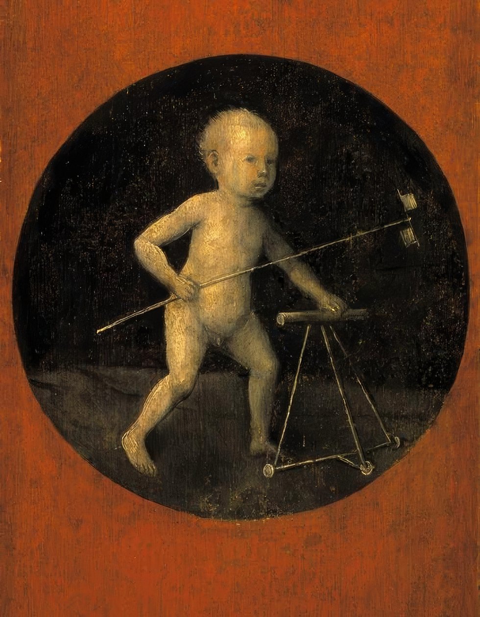 Gyermek forgókerekekkel és futópaddal alkotó: Hieronymus Bosch