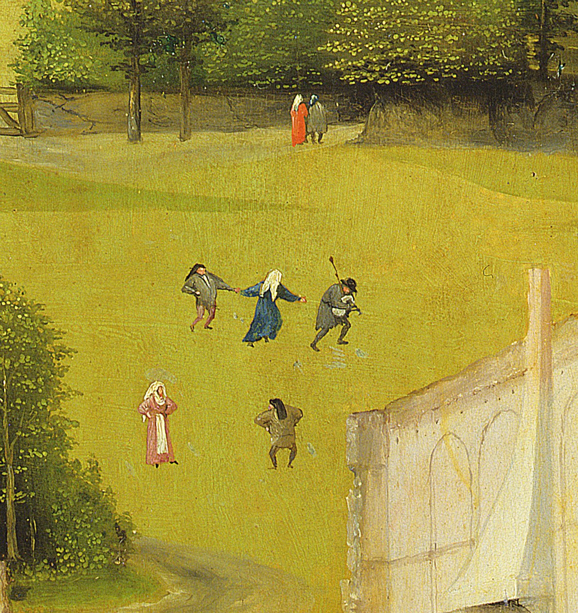 A mágusok imádása, háttérfigurák részlete, 1510 olaj, panel részlet 3427 alkotó: Hieronymus Bosch