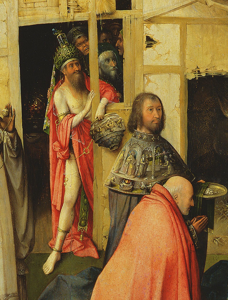 A mágusok imádása, az Antikrisztus részlete, 1510 olaj, panel, 3427 részlet alkotó: Hieronymus Bosch