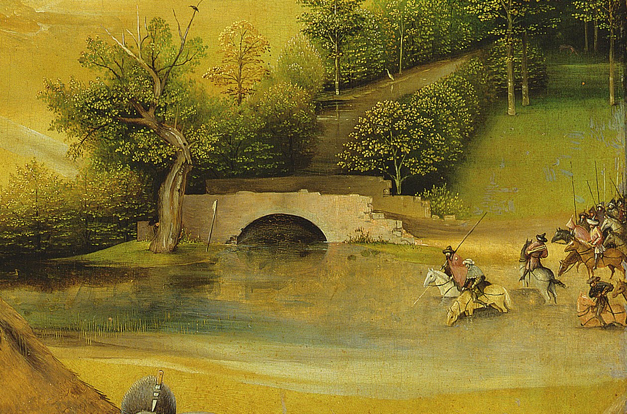 A mágusok imádása, a háttér részlete, 1510 olaj, panel részlet 3427 alkotó: Hieronymus Bosch
