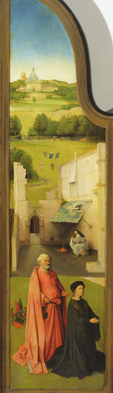 A bölcsek imádása, a bal oldali tábla részlete, 1510 (részlet a 3427-es képből) alkotó: Hieronymus Bosch