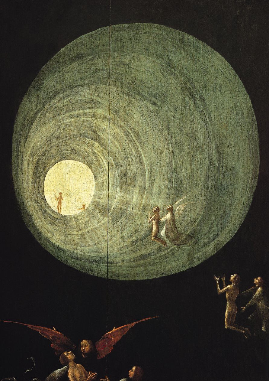 A Boldogok felemelkedése, részlet egy oltárkép paneljéből, amelyről azt gondolják, hogy az utolsó ítéleté alkotó: Hieronymus Bosch