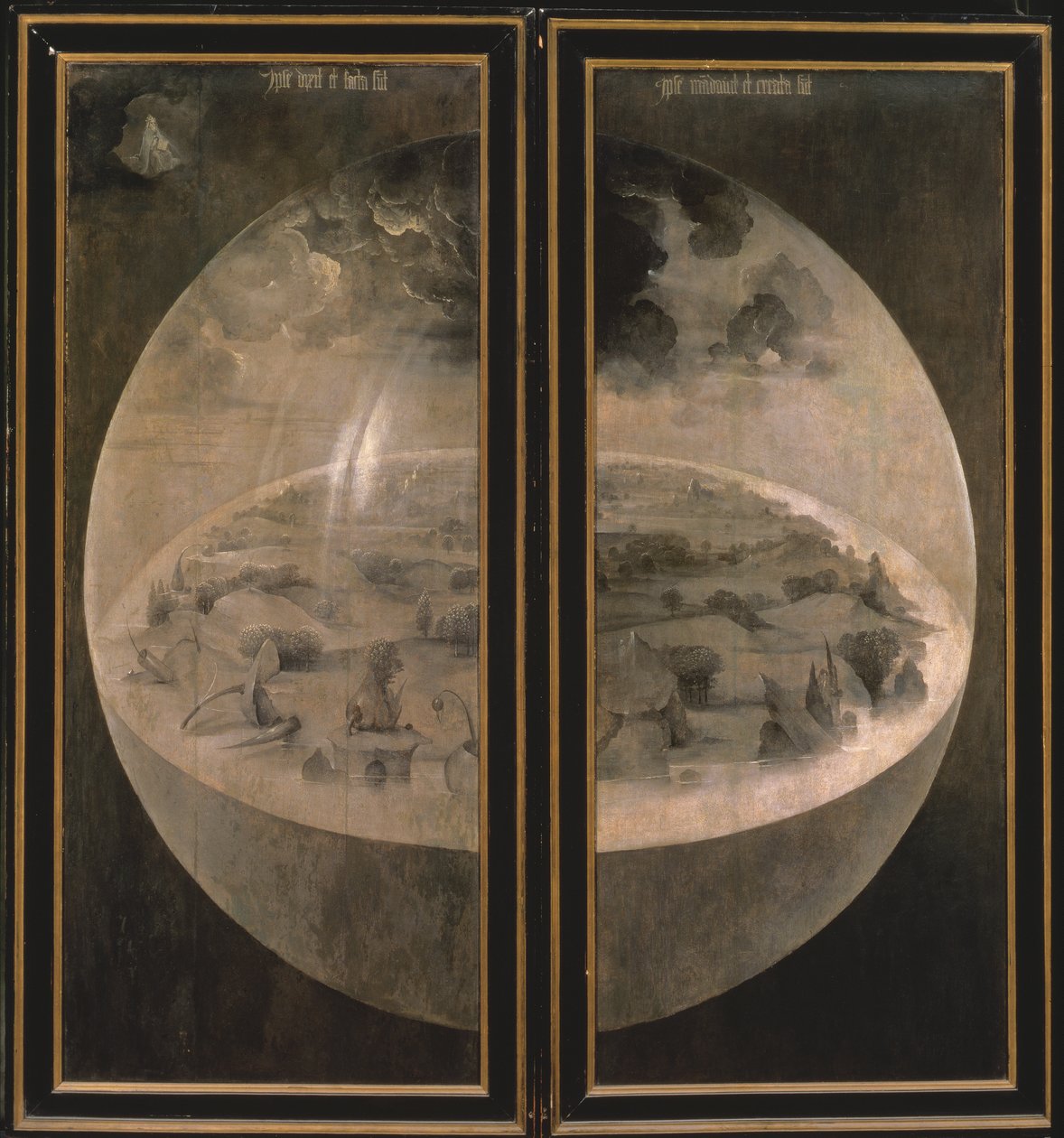 A világ teremtése, a „Földi gyönyörök kertje” triptichon zárt ajtaja, 1500 körül (lásd még: 3425) alkotó: Hieronymus Bosch