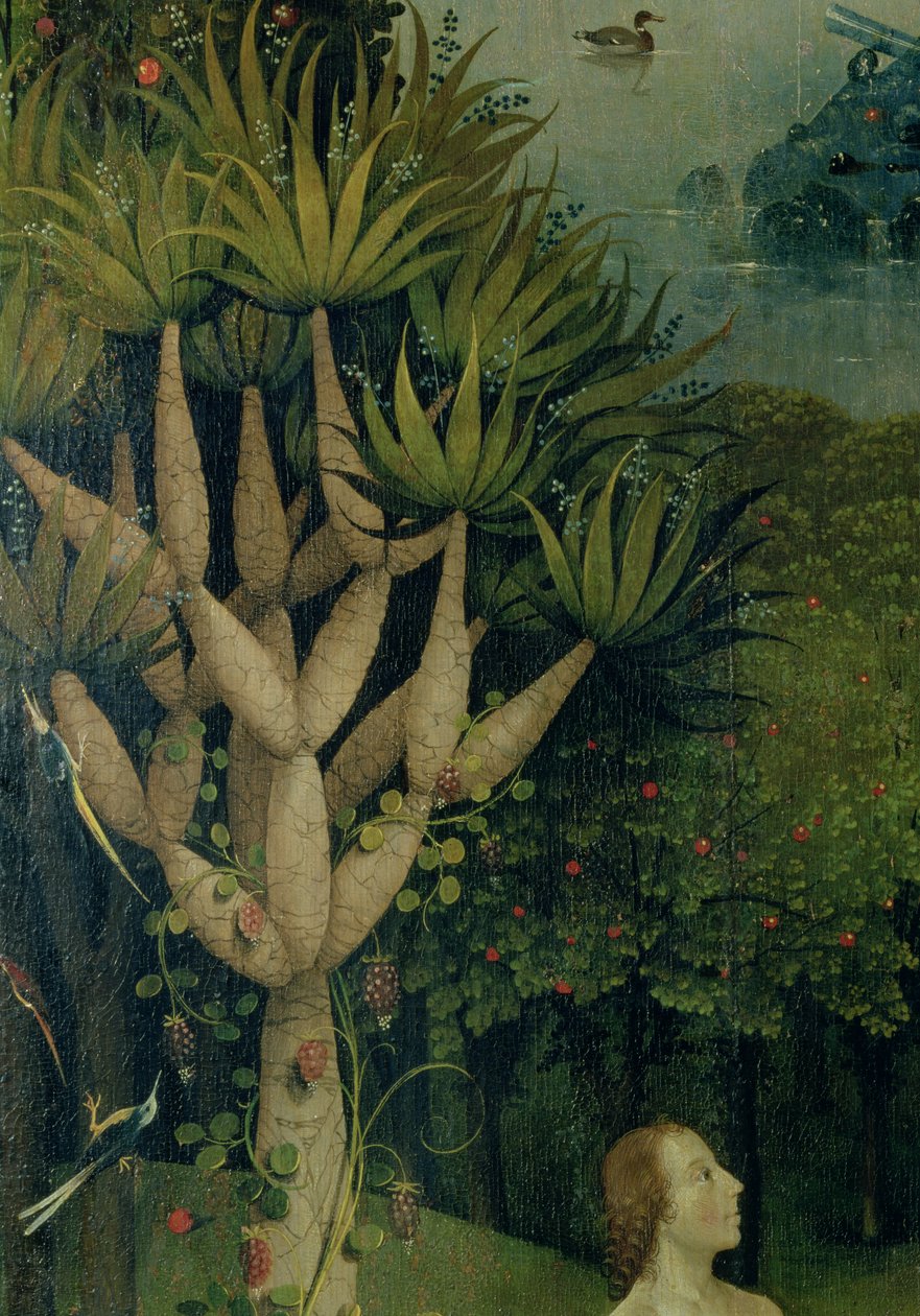 A jó és a rossz tudásának fája, részlet A földi gyönyörök kertje jobb oldali paneljéből, 1500 körül alkotó: Hieronymus Bosch