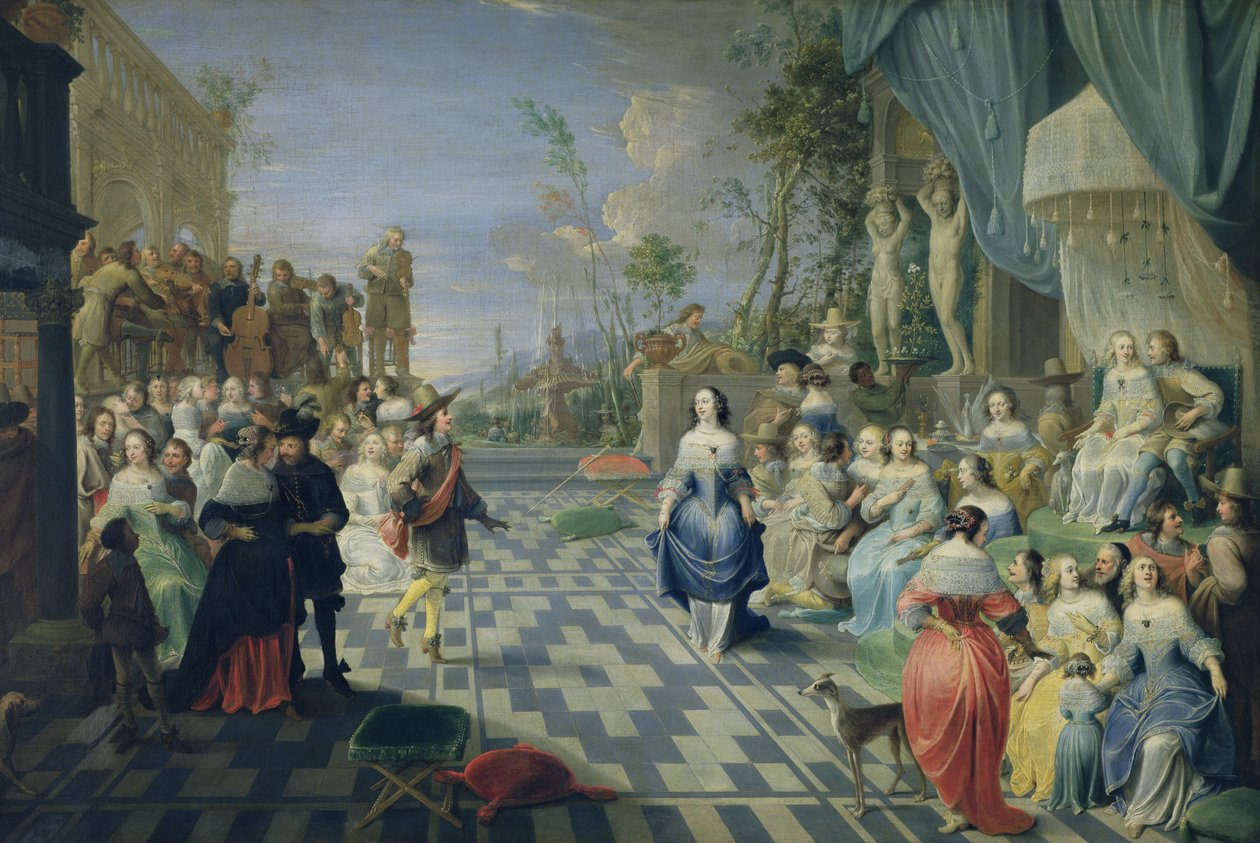 Bál a palota teraszán alkotó: Hieronymus Janssens