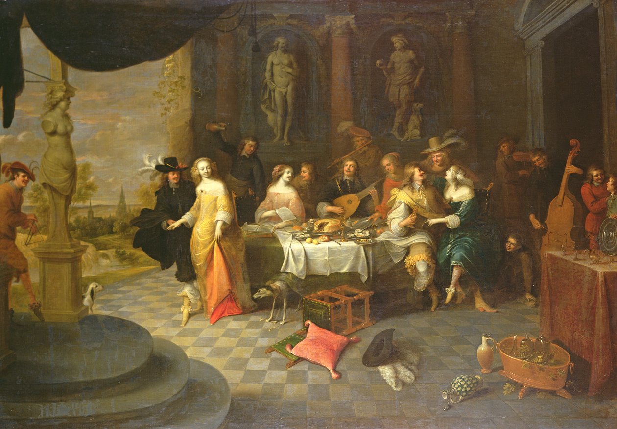 Figurák egy belső térben alkotó: Hieronymus Janssens