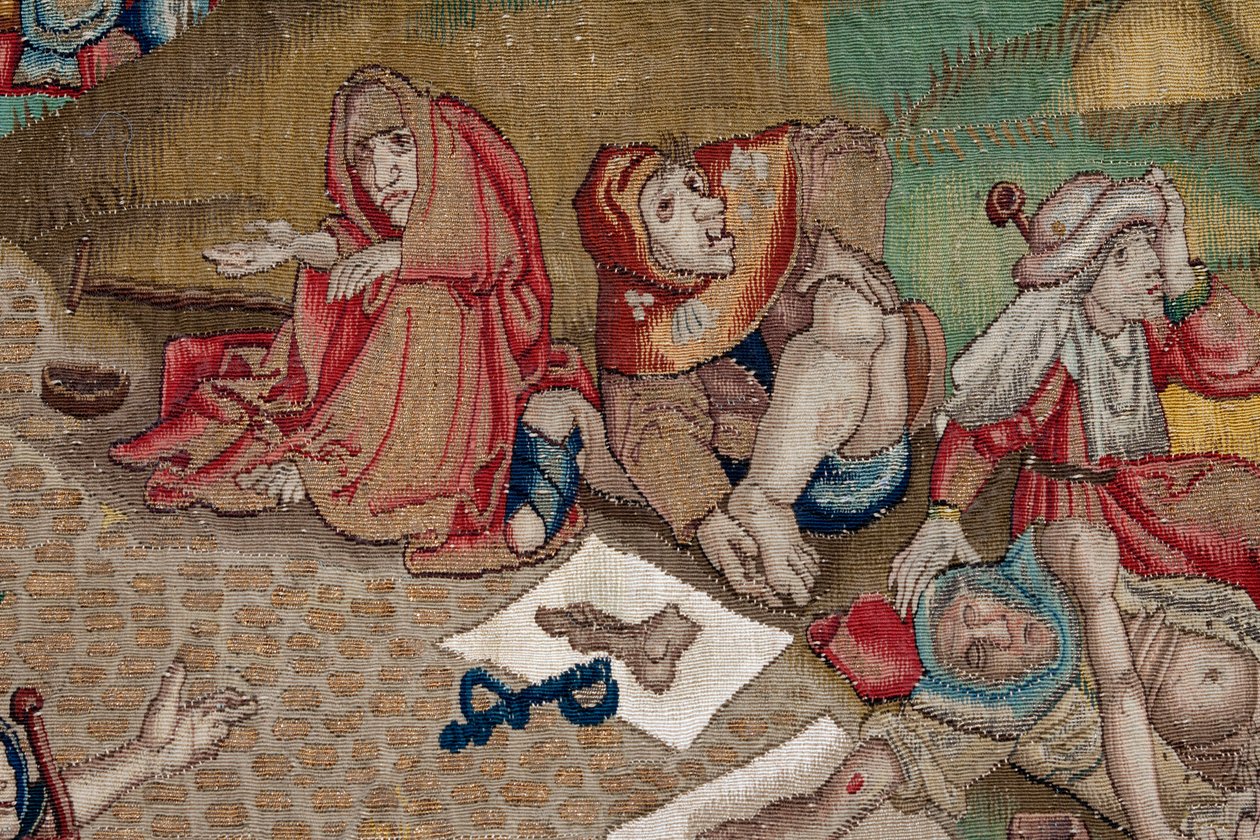 Hieronymus Bosch munkái által ihletett kárpit, 1560 körül (arany, ezüst, selyem és gyapjú) alkotó: Hieronymus (after) Bosch