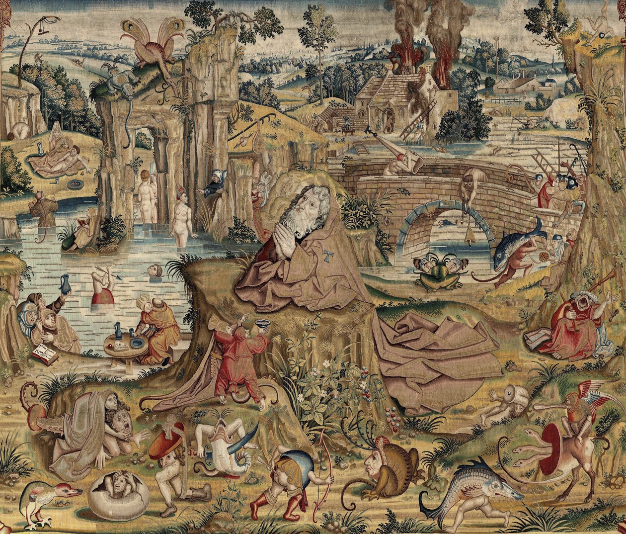 Hieronymus Bosch munkái által ihletett kárpit, 1560 körül (arany, ezüst, selyem és gyapjú) alkotó: Hieronymus (after) Bosch